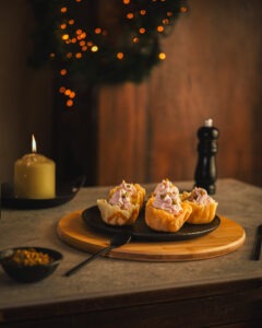 Cestini di parmigiano e crema di mortadella